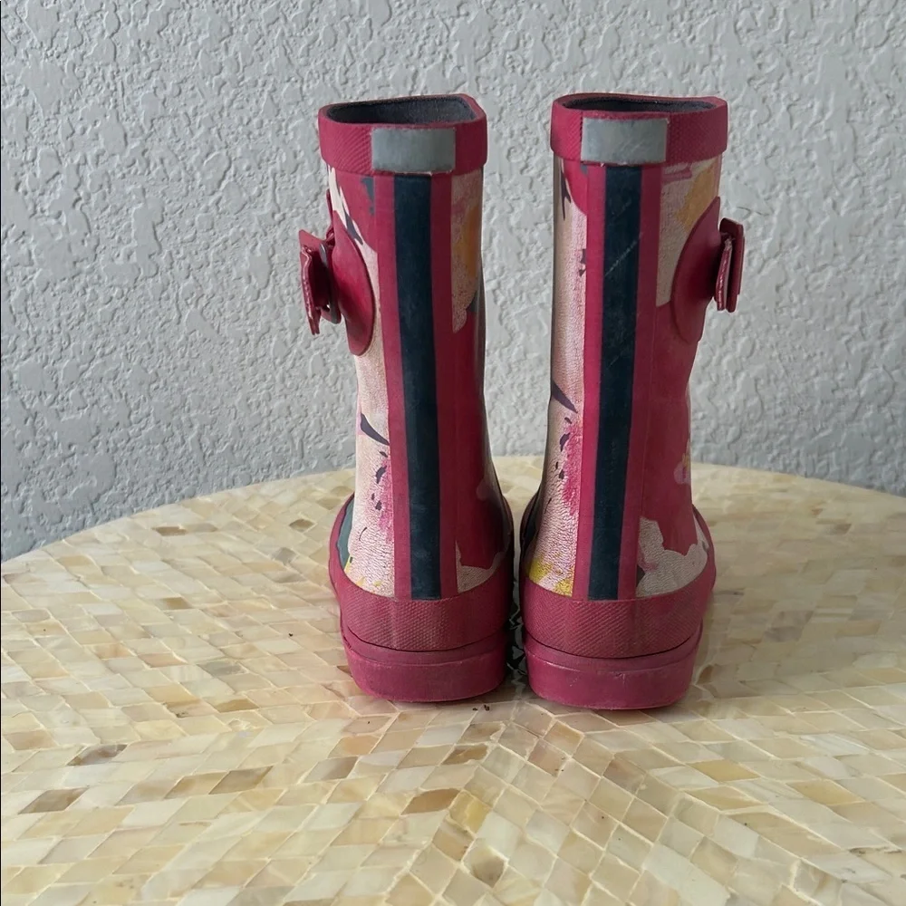 Joules Floral Pink Kids Rain Boots